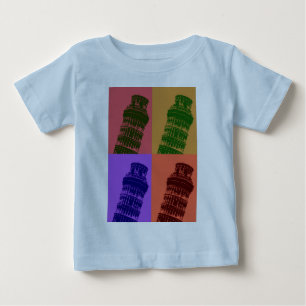 Camiseta De Bebé Torre inclinada de arte pop de Pisa