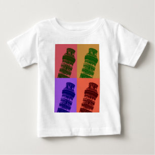 Camiseta De Bebé Torre inclinada de arte pop de Pisa