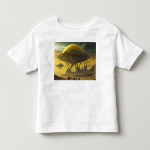 Camiseta De Bebé Torre Ufo de Ciencia Ficción Alien World View Plan