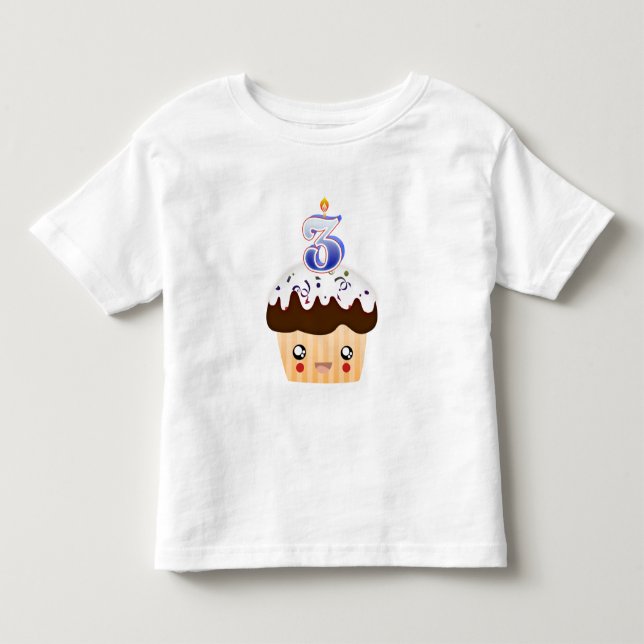 Camiseta De Bebé Torta de 3 años T - Azul (Anverso)