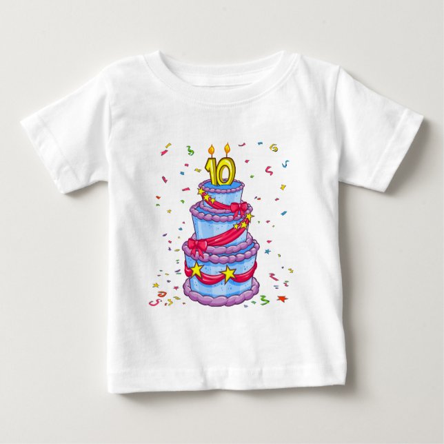 Camiseta De Bebé Torta de cumpleaños (Anverso)