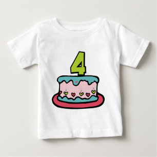 Camiseta De Bebé Torta de cumpleaños de 4 años