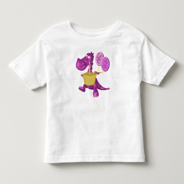 Camiseta De Bebé Torta De Dragón Y Globos (Anverso)