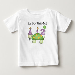 Camiseta De Bebé Tortuga 2º cumpleaños