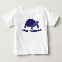 Camiseta de bebé tortuga adorable azul