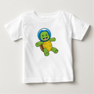 Camiseta De Bebé Tortuga como astronauta con bola de vidrio