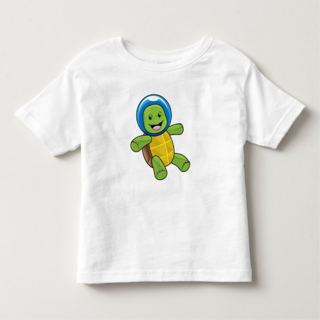 Camiseta De Bebé Tortuga como astronauta con bola de vidrio (Anverso)