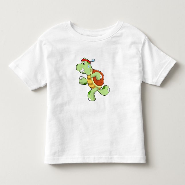 Camiseta De Bebé Tortuga como corredora (Anverso)