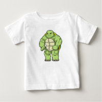 Tortuga como culturista con paquete de seis