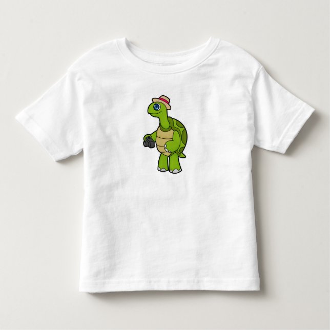 Camiseta De Bebé Tortuga como fotógrafo con cámara (Anverso)