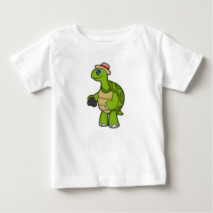 Camiseta De Bebé Tortuga como fotógrafo con cámara