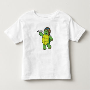 Camiseta De Bebé Tortuga como piloto con plano de papel
