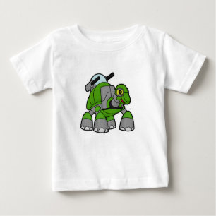 Camiseta De Bebé Tortuga como robot con cañones