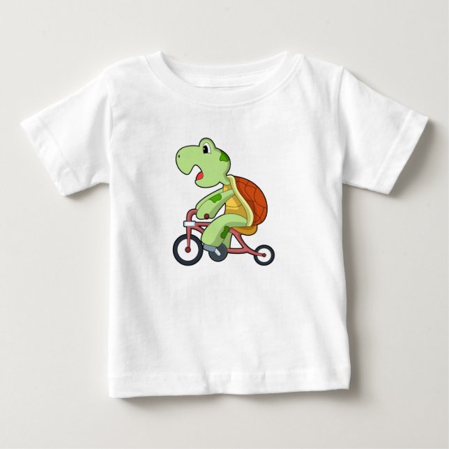 Camiseta De Bebé Tortuga con bicicleta (Anverso)