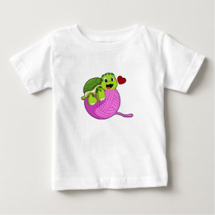 Camiseta De Bebé Tortuga con bola de lana
