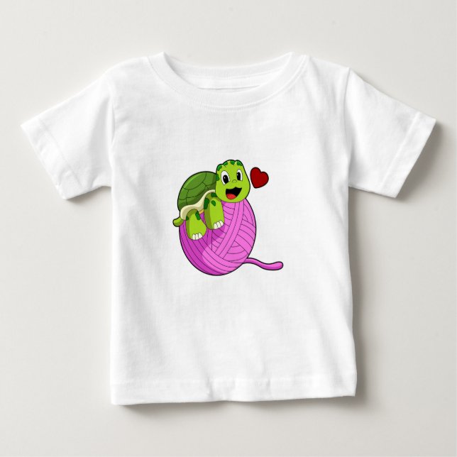 Camiseta De Bebé Tortuga con bola de lana (Anverso)