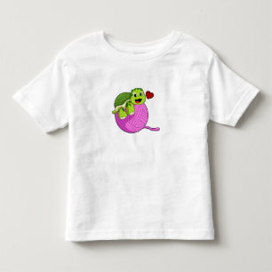 Camiseta De Bebé Tortuga con bola de lana