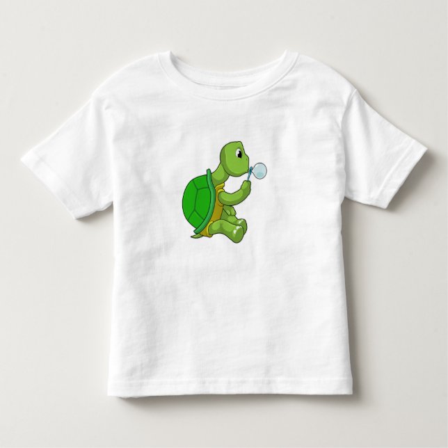 Camiseta De Bebé Tortuga con burbujas de jabón (Anverso)