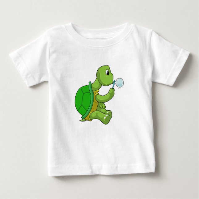 Camiseta De Bebé Tortuga con burbujas de jabón (Anverso)