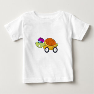 Camiseta De Bebé Tortuga con caparazón como auto