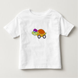 Camiseta De Bebé Tortuga con caparazón como auto