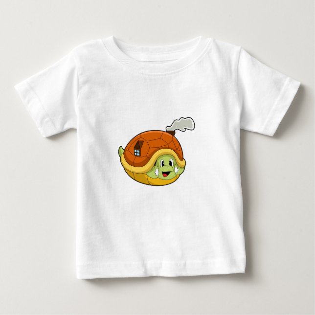 Camiseta De Bebé Tortuga con caparazón como casa (Anverso)
