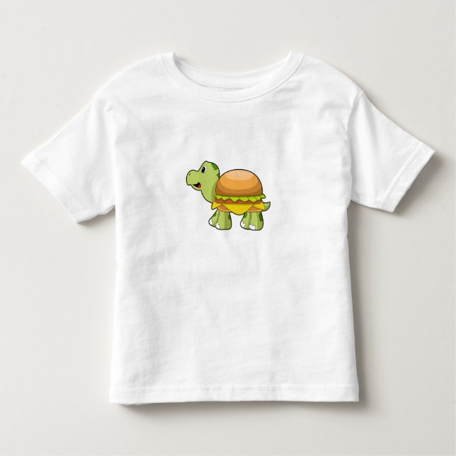 Camiseta De Bebé Tortuga con caparazón como hamburguesa. PNG (Anverso)