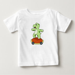 Camiseta De Bebé Tortuga con caparazón como patineta