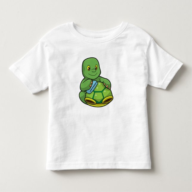 Camiseta De Bebé Tortuga con caparazón y raya de limpieza (Anverso)