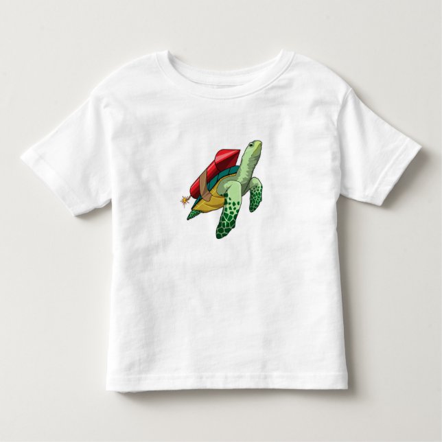 Camiseta De Bebé Tortuga con cohetes (Anverso)