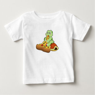 Camiseta De Bebé Tortuga con pizza