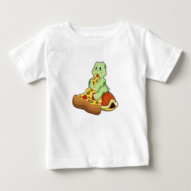 Camiseta De Bebé Tortuga con pizza (Anverso)
