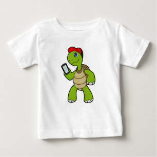 Camiseta De Bebé Tortuga con teléfono y Gorra