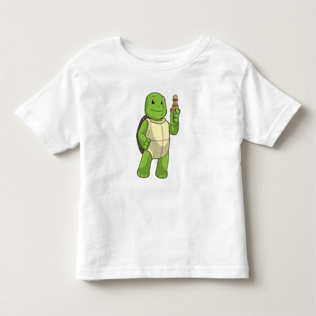 Camiseta De Bebé Tortuga de ajedrez con peón de ajedrez (Anverso)
