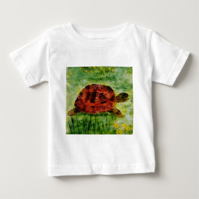 Camiseta De Bebé Tortuga de arte animal (Anverso)