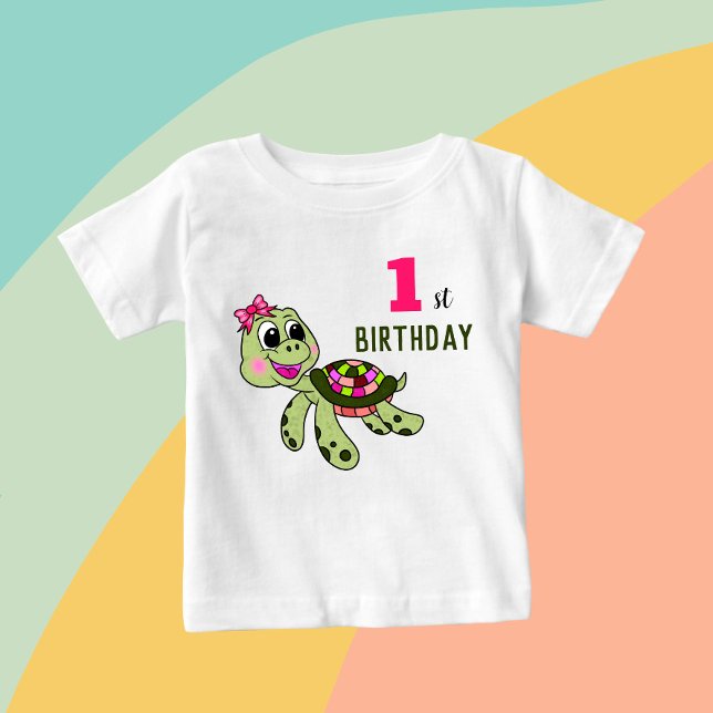 Camiseta De Bebé Tortuga de cumpleaños (Subido por el creador)