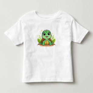Camiseta De Bebé Tortuga de dibujos animados adorable sonriendo ale