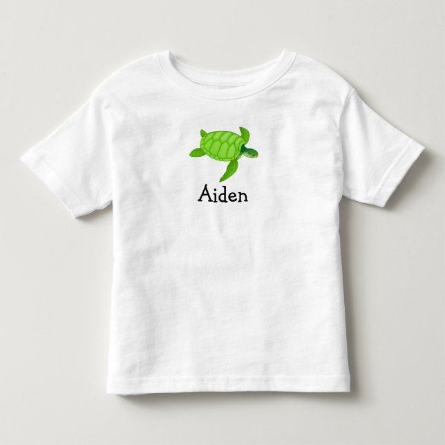 Camiseta De Bebé Tortuga de mar linda personalizada con nombre de (Anverso)