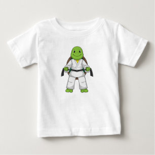 Camiseta De Bebé Tortuga en artes marciales con cinturón negro