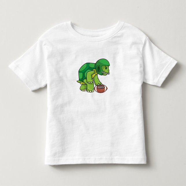 Camiseta De Bebé Tortuga en deportes con fútbol y casco (Anverso)