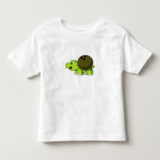 Camiseta De Bebé Tortuga en el Bowling con bolas (Anverso)