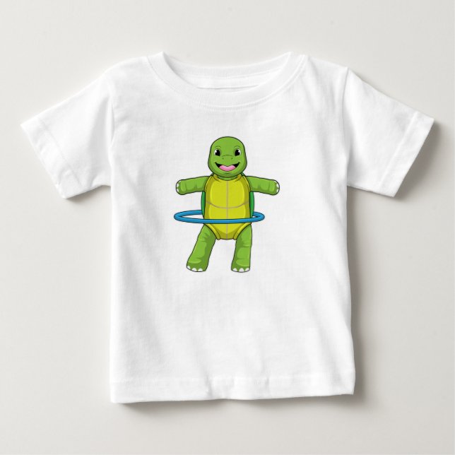 Camiseta De Bebé Tortuga en gimnasio con neumáticos Fitness (Anverso)