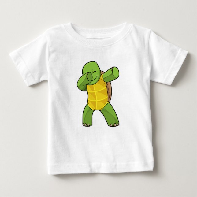 Camiseta De Bebé Tortuga en Hip Hop Dance Dab (Anverso)