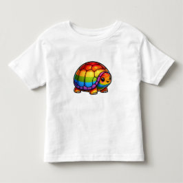 Camiseta De Bebé Tortuga feliz arcoíris