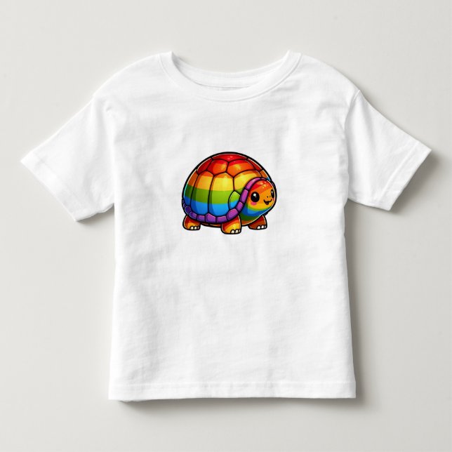 Camiseta De Bebé Tortuga feliz del arcoiris (Anverso)