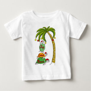 Camiseta De Bebé Tortuga hawaiana Santas del navidad