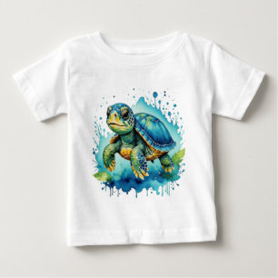 Camiseta De Bebé Tortuga malva
