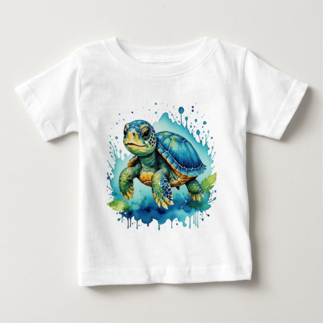 Camiseta De Bebé Tortuga malva (Anverso)