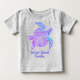 Camiseta De Bebé Tortuga marina de Amelia Island Florida Color Blas