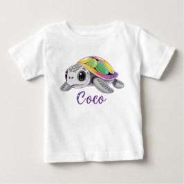Camiseta De Bebé Tortuga Marina Explosión de Color